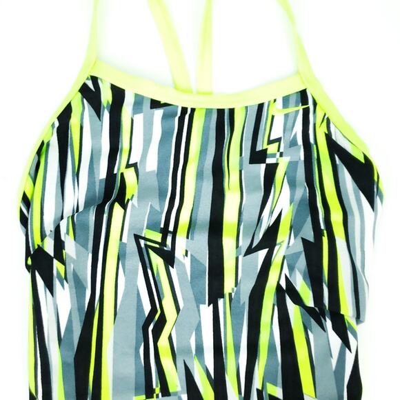 Nike One Piece Swimsuit Competitive Neon, Black 4 Women Yellow White Gray Swim - Picture 7 of 8